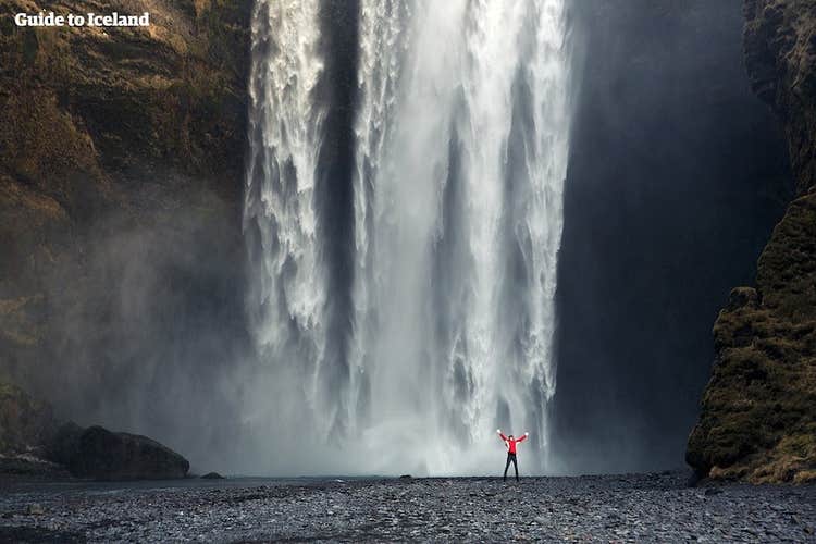 Skogafoss is a massive waterfall in South Iceland and a great destination option for your eight-hour tour from Reykjavik.