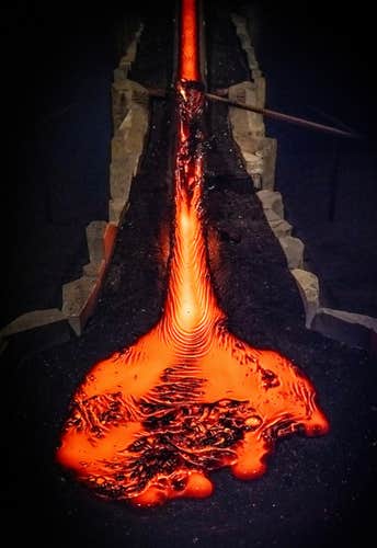 El espectáculo de lava de Reikiavik utiliza lava real en sus demostraciones.