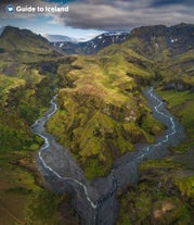 An aerial view of Thorsmork's incredible terrain