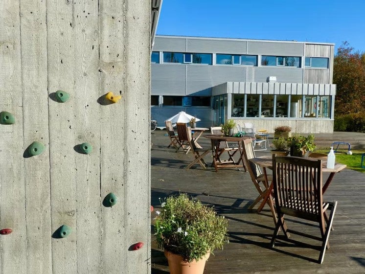 Outdoor area of Reykjavik Dalur HI Eco Hostel in Iceland.