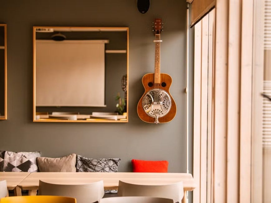 Dining area of Reykjavik Dalur HI Eco Hostel in Iceland.