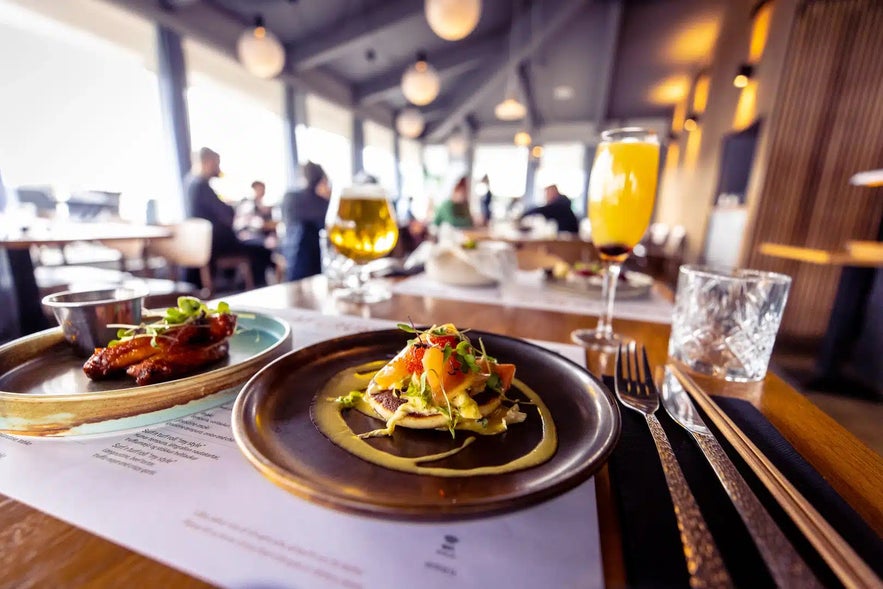 Brunch plates at Strikid in Akureyri, Iceland.