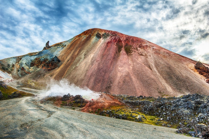 Brennisteinsalda mountain is one of the most beautiful and multicolored volcanos in the area of Landmannalaugar, but also in the whole Iceland. 