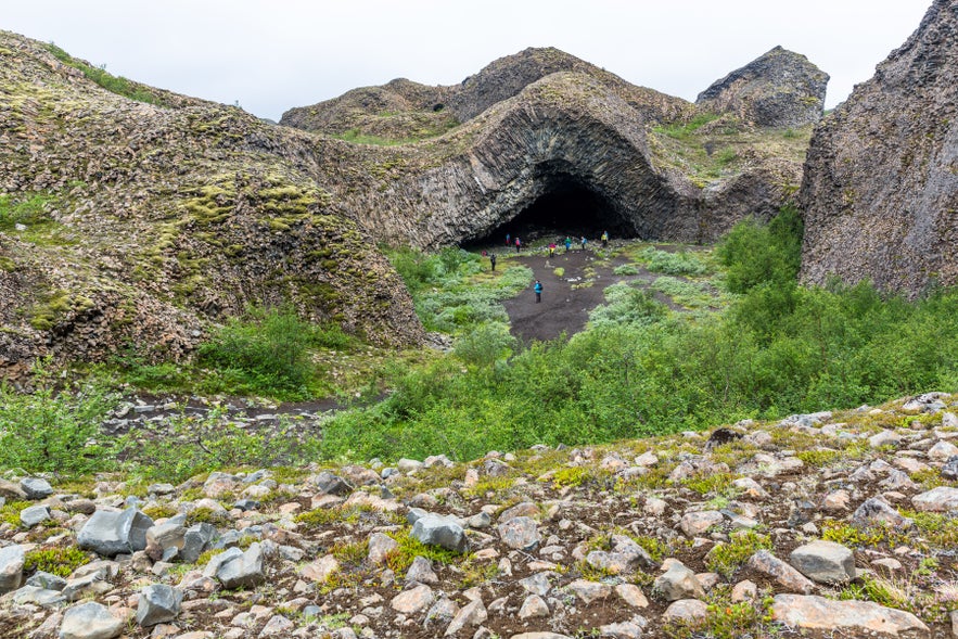 magnificent valley of Vesturdalur close to Hljodaklettar along Jokulsargljufur canyon, Iceland, Vesturdalur is a campsite close to Hljodaklettar, formed by mysterious volcanic activity