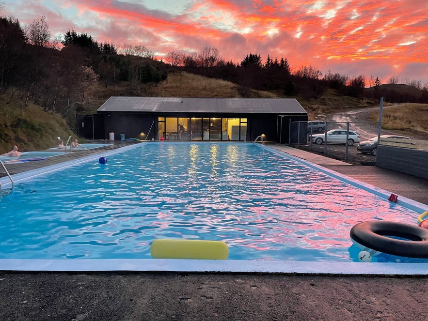 Hreppslaug geothermal pool near Hvanneyri in Iceland