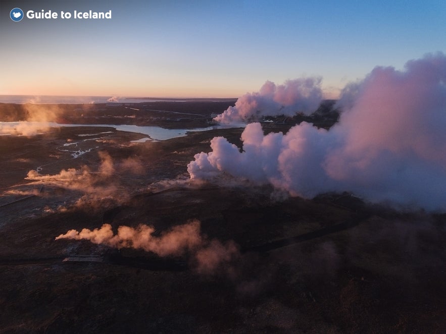 The Reykjanes peninsula in Southwest Iceland during winter.