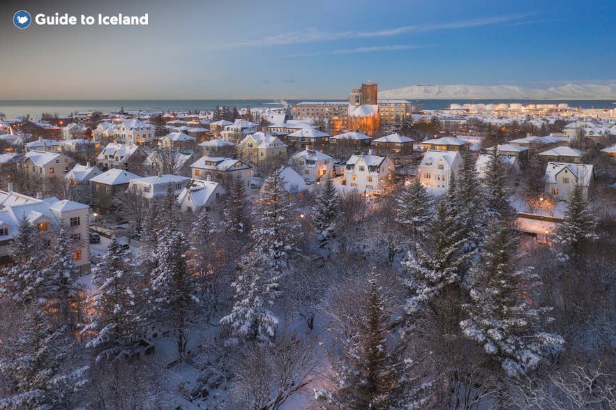 Reykjavik forvandles til et vidunderland om vinteren i Island.