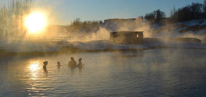 A magical Winter Visit to the Secret Lagoon at Flúðir in South Iceland