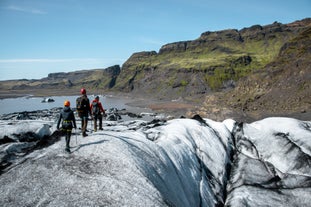 Glacier hiking on Solheimajokull glacier is an activity you shouldn't miss.