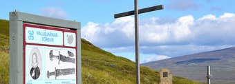 Biskupsbrekka - the Bishop's Hill and the Memorial Crosses for Bishop Jón Vídalín