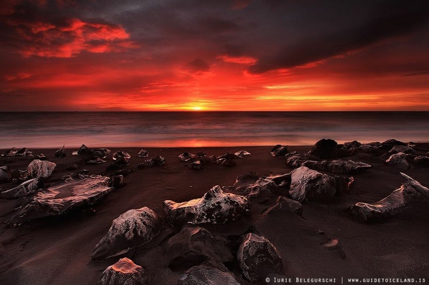 Soleil d'hiver en Islande.