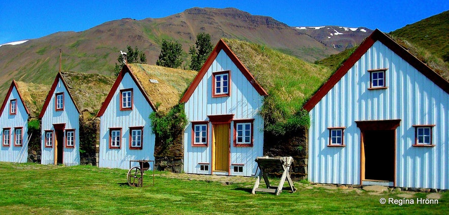 Laufas Grassoden-Häuser in Akureyri, Island