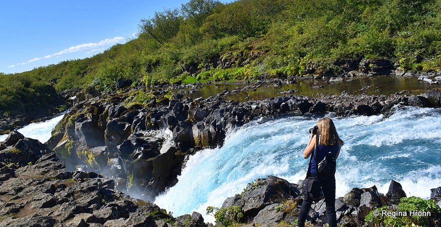 The beautiful Brúarfoss Waterfall - is this the bluest River in Iceland