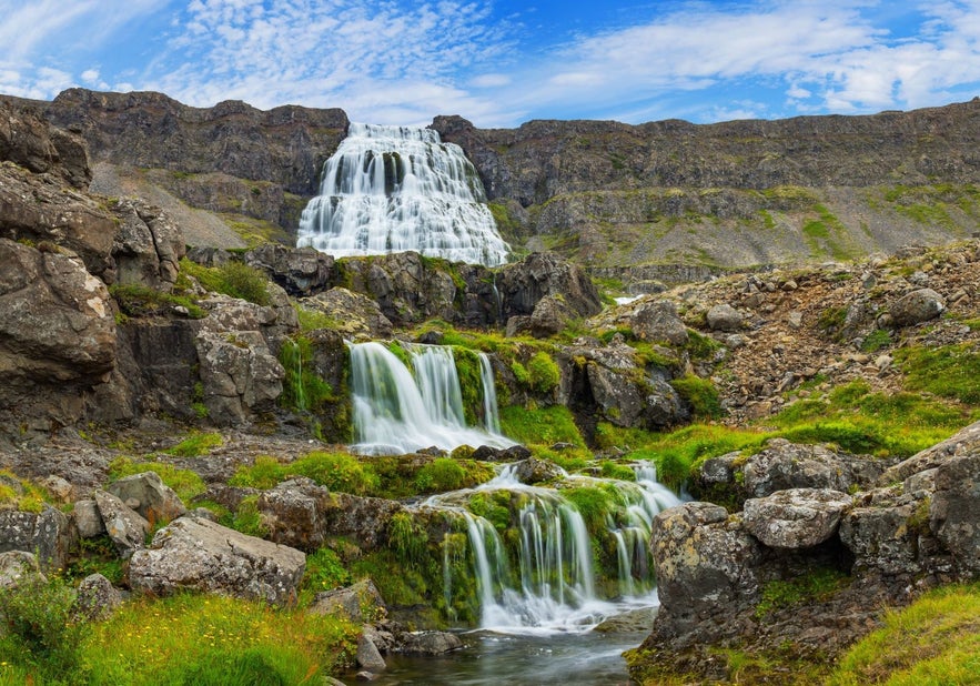 Dynjandi waterfall in the Westfjords of Iceland