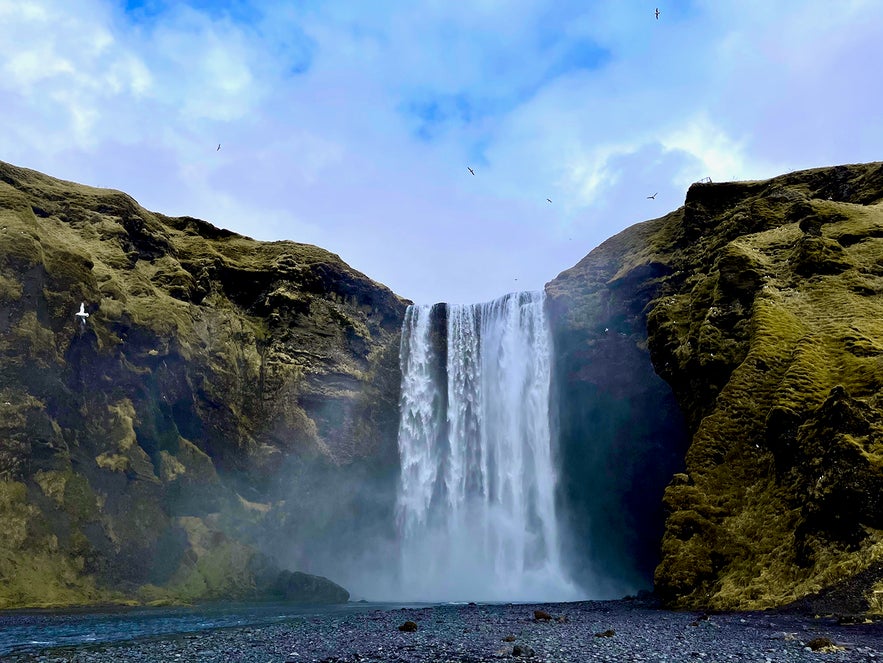 Skogafoss waterfall on the south coast of Iceland