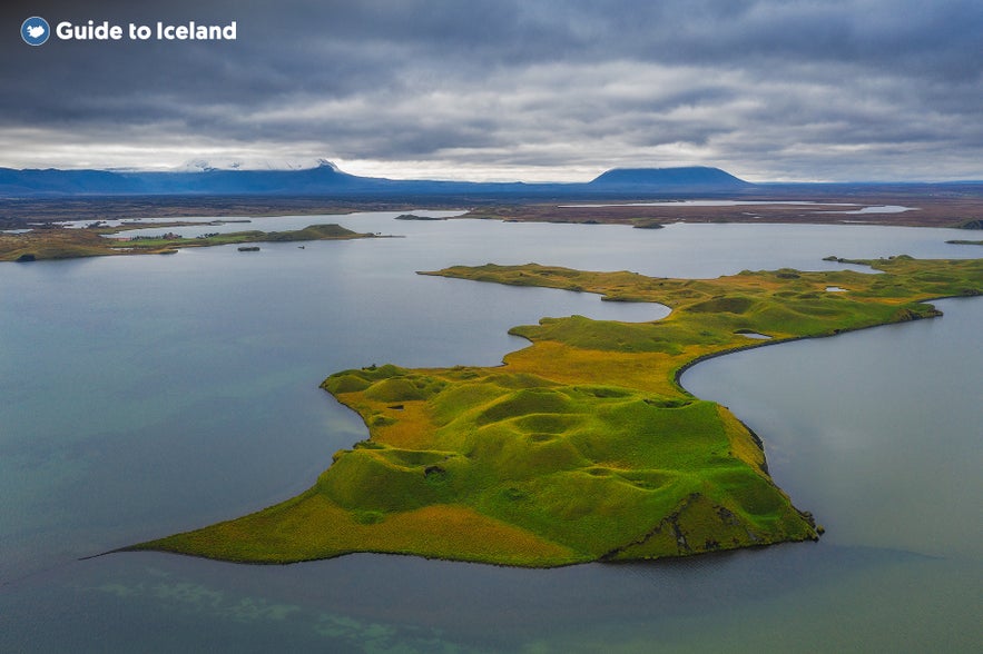 Lake Myvatn during summer in the north of Iceland