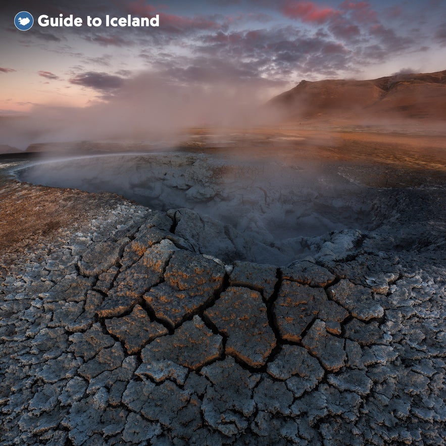 Namaskard hot springs in the Lake Myvatn area of North Iceland