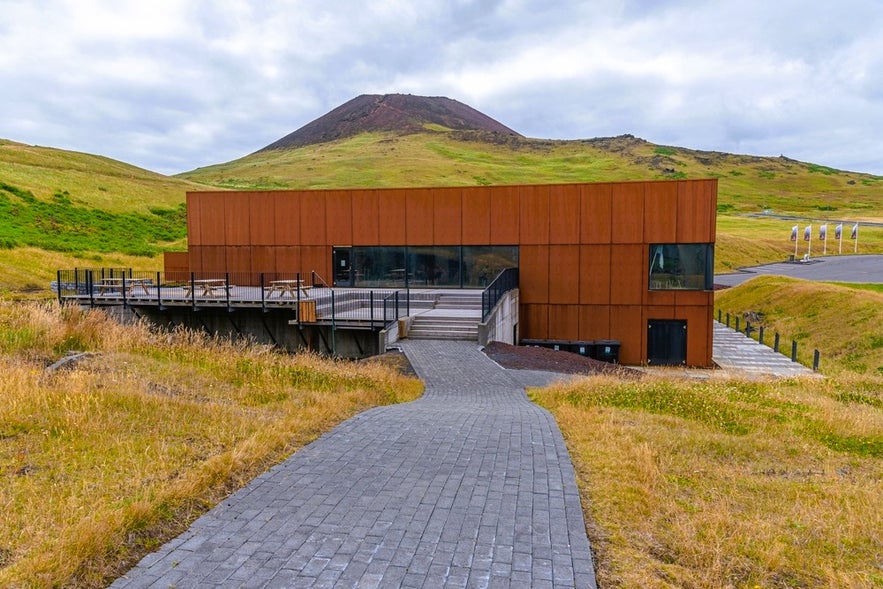 Eldheimar Museum on Heimaey Island, built near the Eldfell Volcano to commemorate the 1973 eruption in South Iceland.