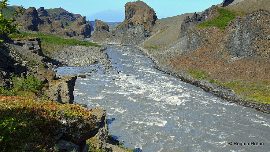 Jökulsá á Fjöllum Glacial River and the magnificent Waterfalls in Jökulsárgljúfur Canyon