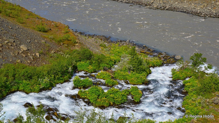 Jökulsá á Fjöllum Glacial River and the magnificent Waterfalls in Jökulsárgljúfur Canyon