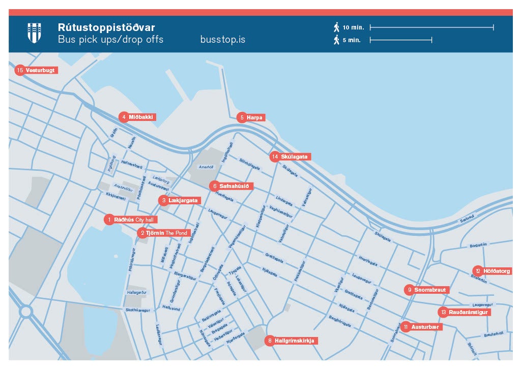 레이캬비크의 투어 버스 정류장 및 픽업 장소 완벽 가이드 