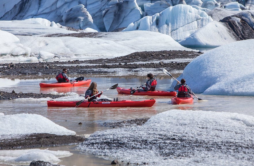 Kayaking in Iceland in August