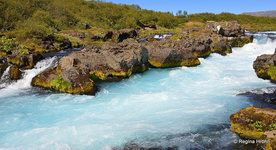 The beautiful Brúarfoss Waterfall - is this the bluest River in Iceland