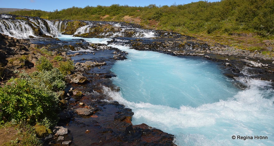 The beautiful Brúarfoss Waterfall - is this the bluest River in Iceland