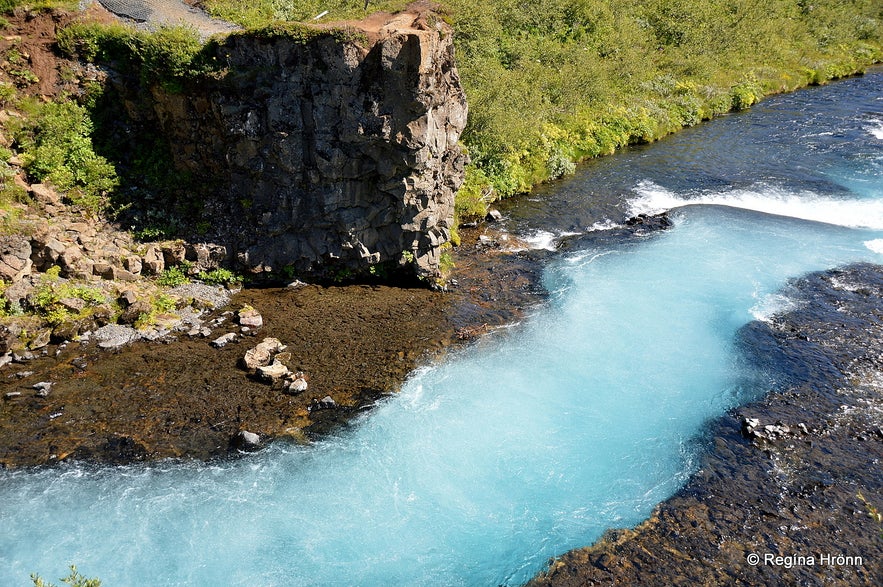 The beautiful Brúarfoss Waterfall - is this the bluest River in Iceland