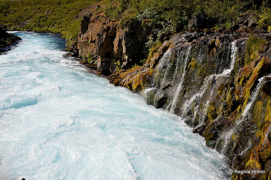 The beautiful Brúarfoss Waterfall - is this the bluest River in Iceland