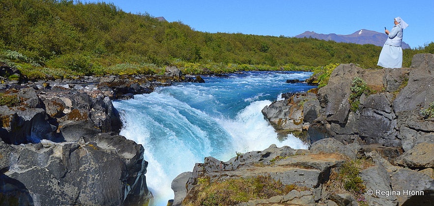 The beautiful Brúarfoss Waterfall - is this the bluest River in Iceland