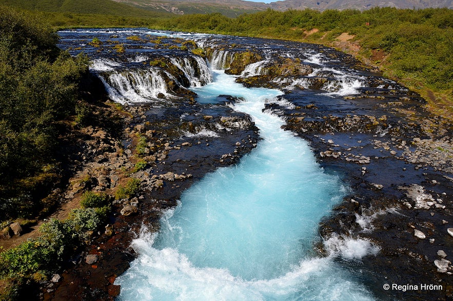 The beautiful Brúarfoss Waterfall - is this the bluest River in Iceland