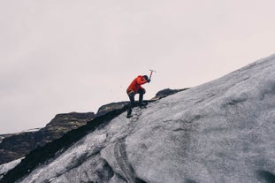 Waterproof pants are handy during glacier hiking tours.