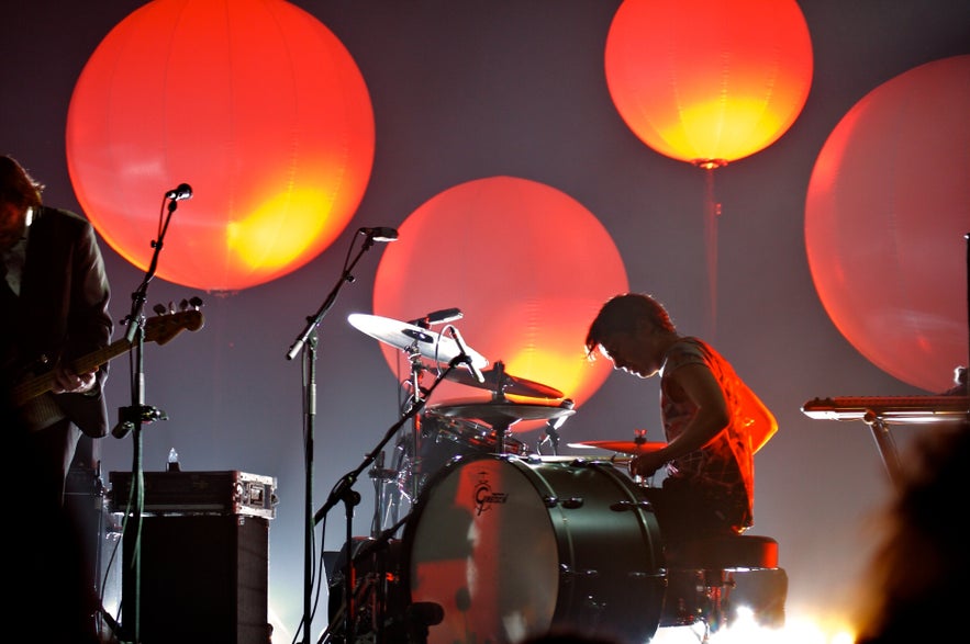 Icelandic band Sigur Ros performing in Laugardalsholl arena in Reykjavik.