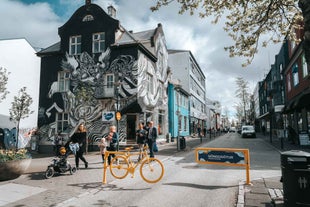 The Viking mural is one of the top street artworks in Reykjavik.