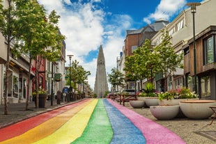 The Rainbow Street in downtown Reykjavik is amazing to see up close.
