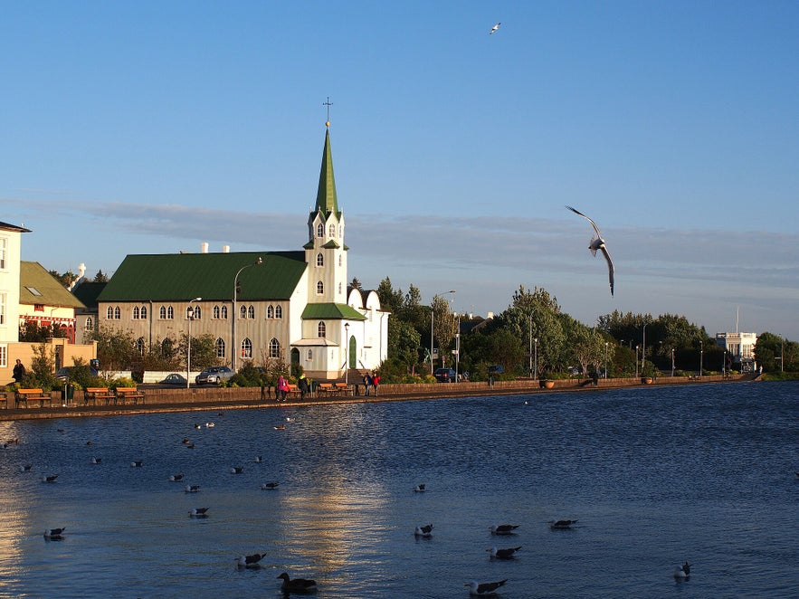 Frikirkjan Church in the city center of Reykjavik.
