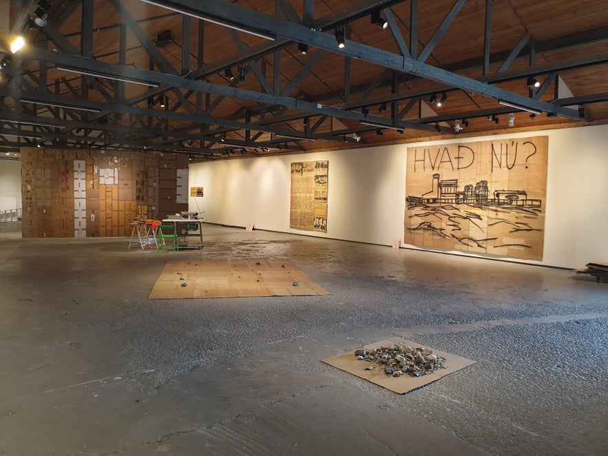 Duus Museum in Keflavik, Iceland, a coastal complex of historic buildings showcasing maritime history and local art near the harbor.