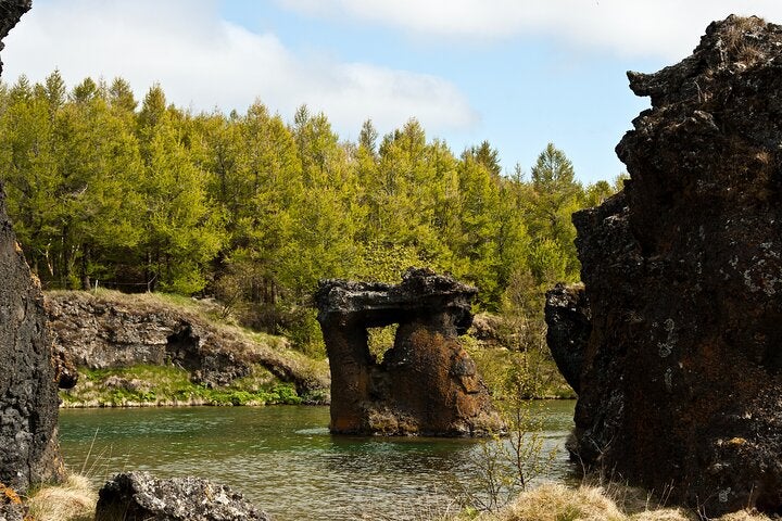 Another rock formation around lake Myvatn that formed thousands of years ago.