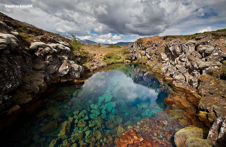 Snorkel along the Mid-Atlantic Ridge at the Silfra Fissure in Iceland's Thingvellir National Park.