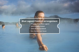 Het comfort-arrangement van de Blue Lagoon is het standaard toegangspakket voor de Blue Lagoon van IJsland, waar je een silica-moddermasker en een drankje naar keuze krijgt.