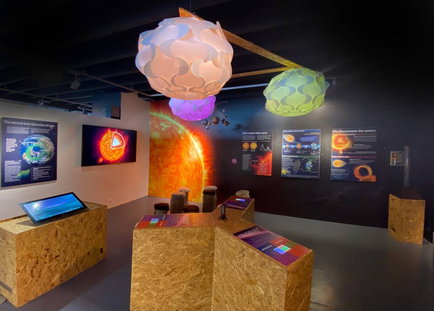 オーロラ博物館の北極光展示エリア