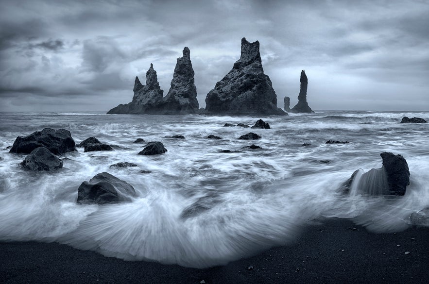 Reynisdrangar basalt pillars