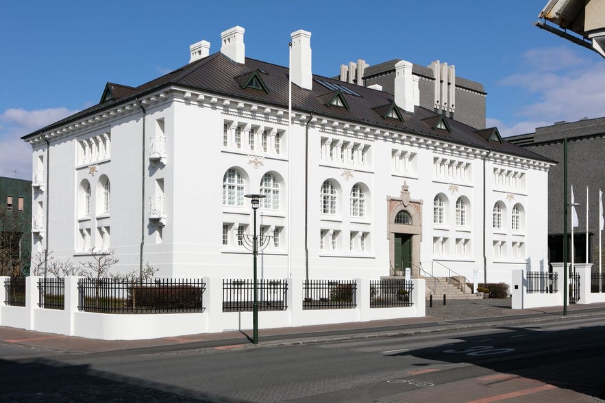 The beautiful Culture House, or Safnahusid, at Hverfisgata in Reykjavik