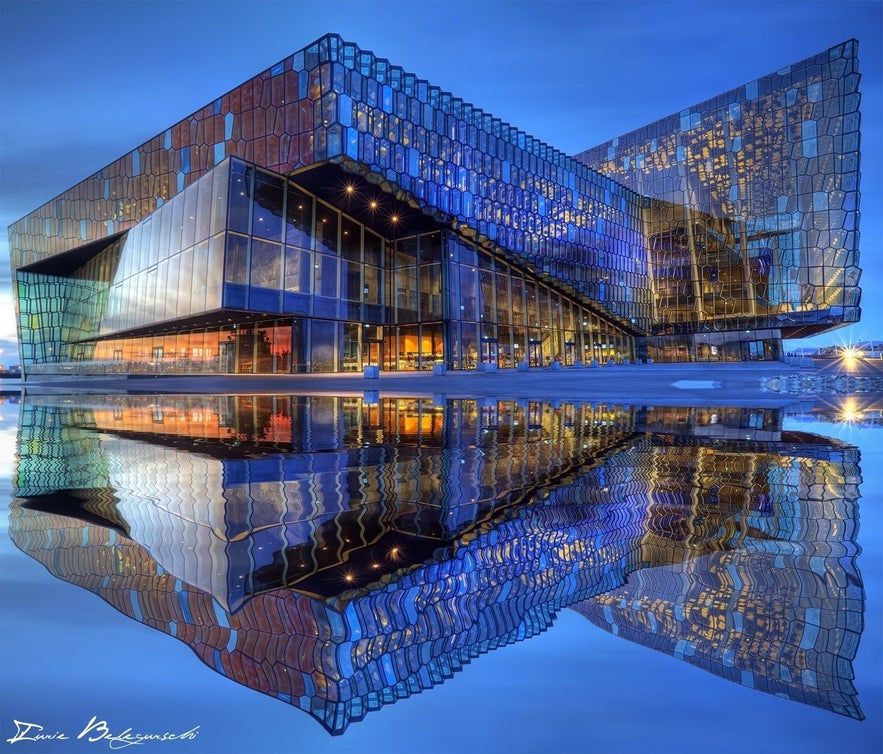 Harpa Concert Hall at night