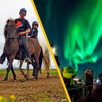 Combination 6 Hour Horse Riding & Northern Lights Hunting by Boat with Transfer from Reykjavik