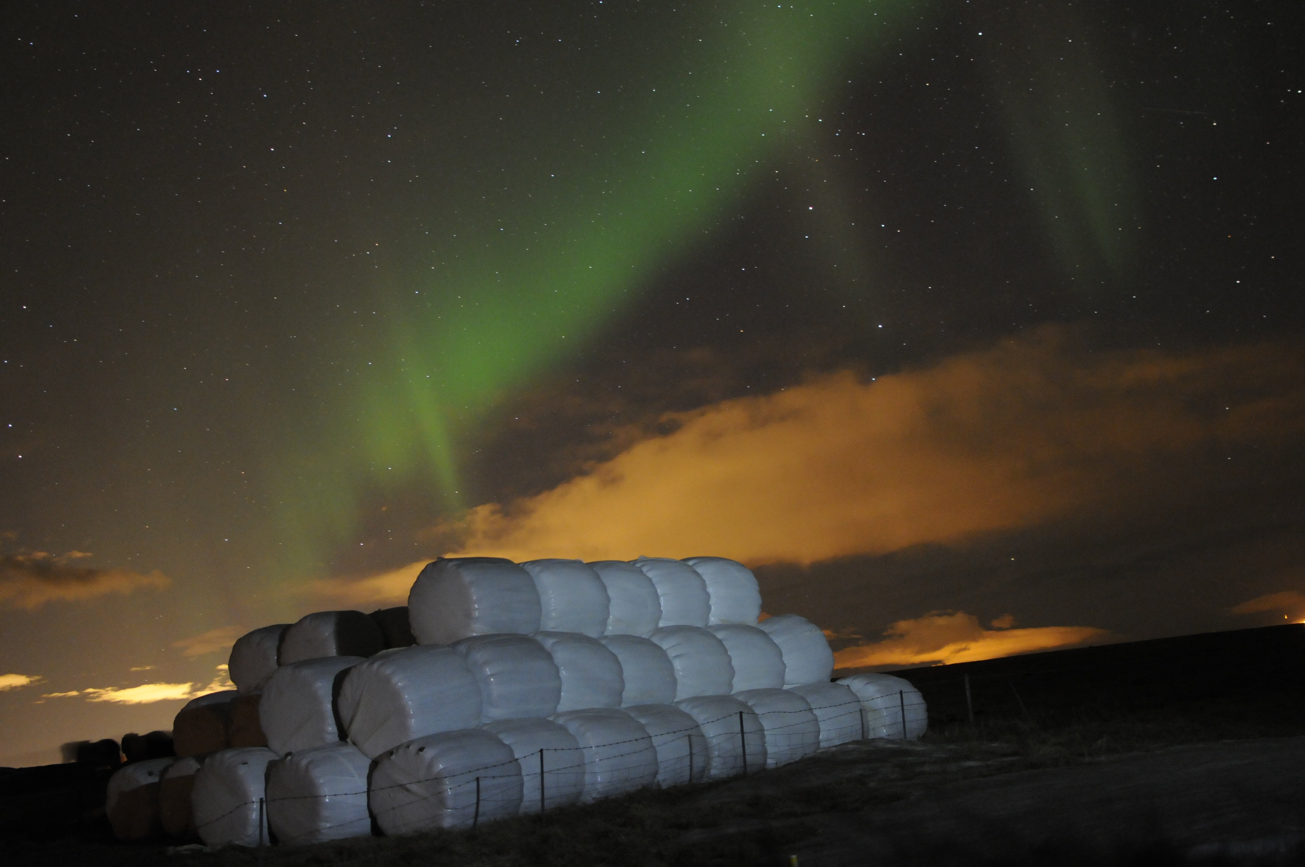 Northern Lights and the Haystacks 