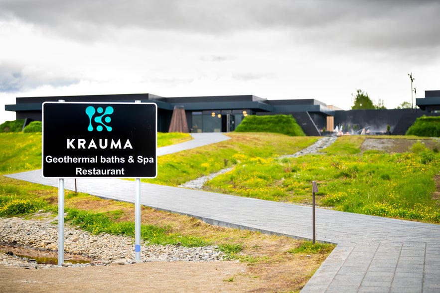 Krauma Geothermal Baths and Spa, a major attraction along Iceland's scenic Silver Circle route.