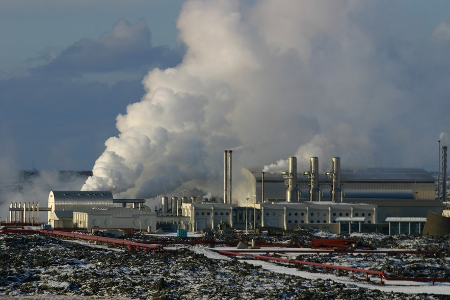Svartsengi Power Station provides electricity to the nearby area and feeds water into the Blue Lagoon.