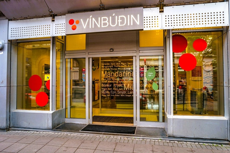 Vinbudin store in Reykjavik, the official retailer for Icelandic liquor and spirits, offering local vodka, gin, schnapps, and more.